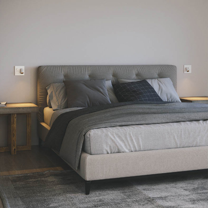 ベッドサイドウォールライト・調光スイッチ付き｜マットホワイト