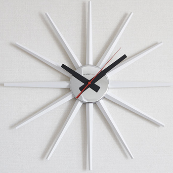 壁掛け時計 ホワイト・モダンインテリア｜スイープムーブメント