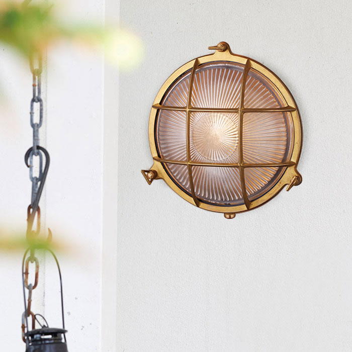 Round-brass ウォールランプ・格子タイプ | 各2色