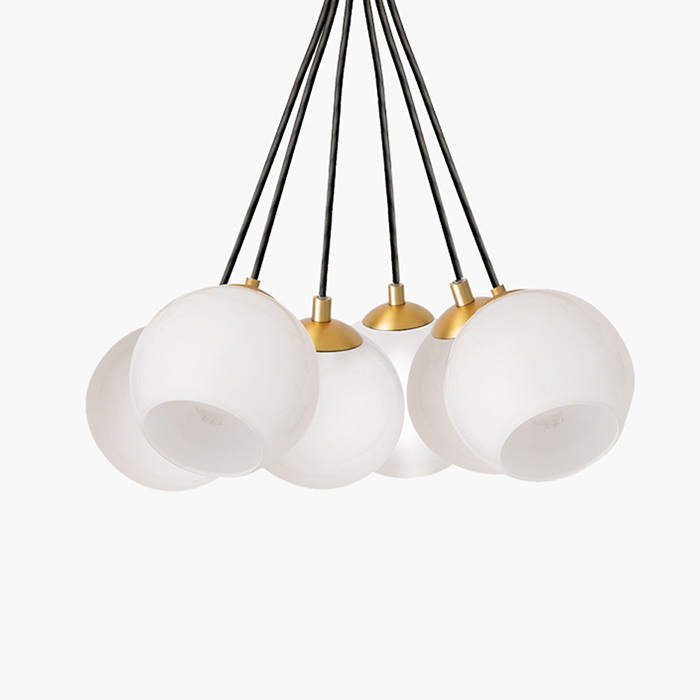 MARCO-6 6灯 ペンダントライト｜乳白ガラス