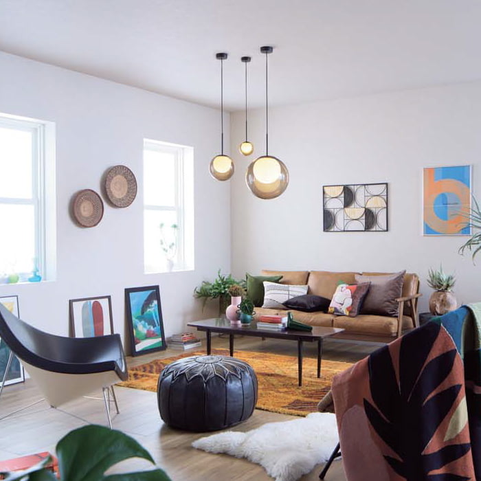 MORE STYLE Φ120・ペンダントライト｜アンバーガラス