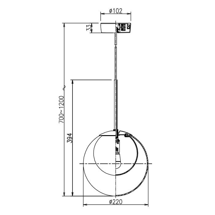 MORE STYLE Φ220 ペンダントライト｜アンバーガラス
