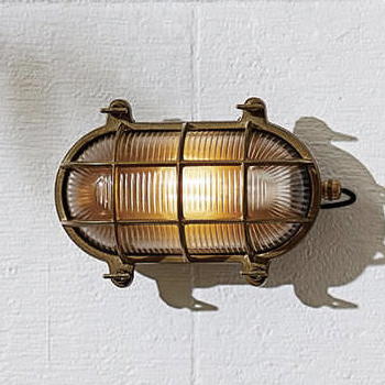 ポーチライト・レトロ 真鍮 ガラス ブラス/シルバー エクステリア｜Lサイズ・全2色