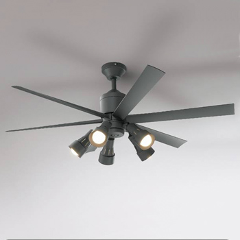シーリングファンライト｜8畳・6枚羽根・DCモーター・傾斜対応・リモコン・チャコールグレー