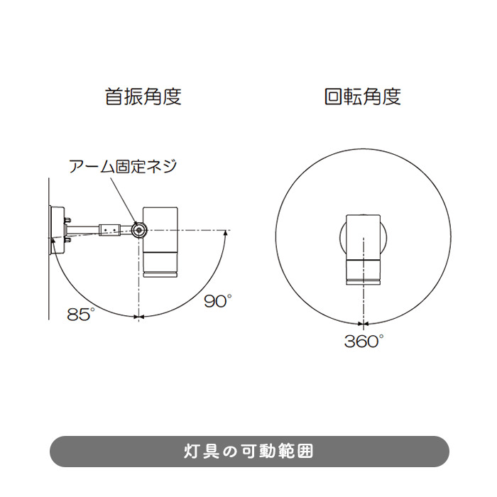エクステリア ロングアームスポットライト 50W・防雨 看板照明 | シルバー