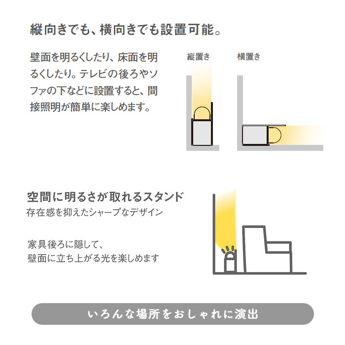間接照明 フロアスタンドライト 120cm・ホワイト｜受注生産品