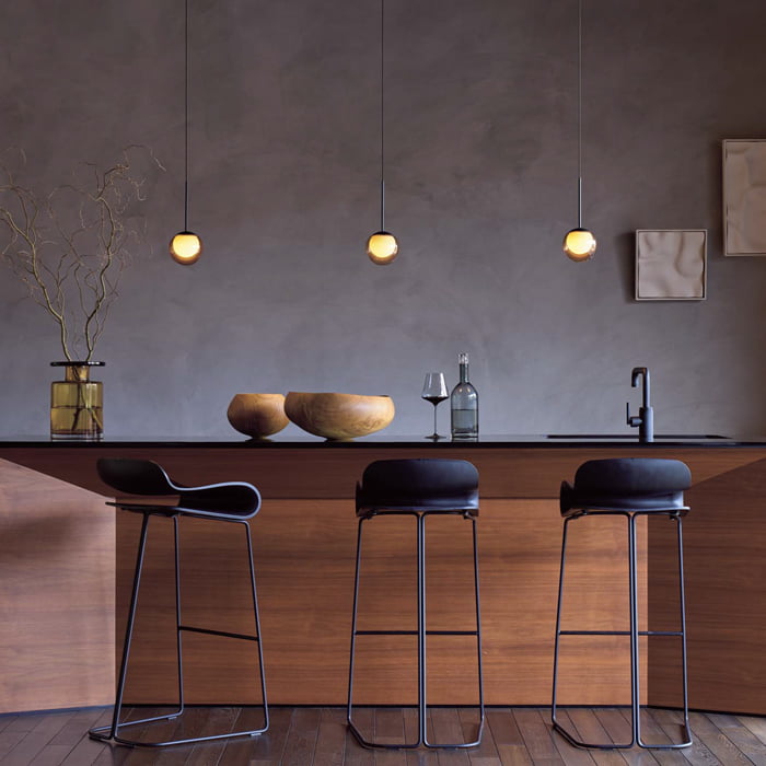 MORE STYLE Φ120・アンバーガラス ペンダントライト｜ダクトレール用