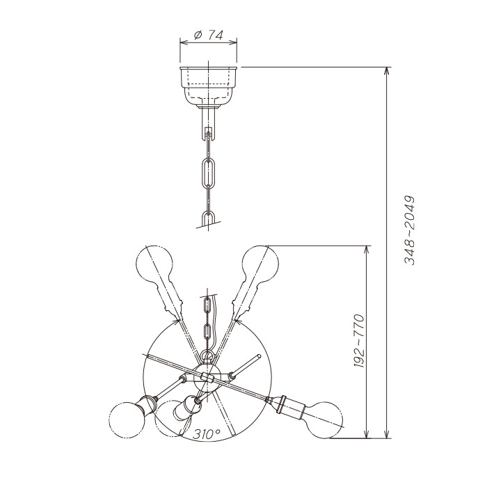 STEAMPUNK 3灯ペンダントライト