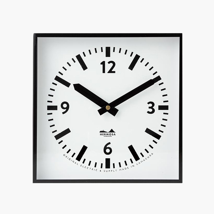 スクエアクロック・スイープムーブメント｜ブラック