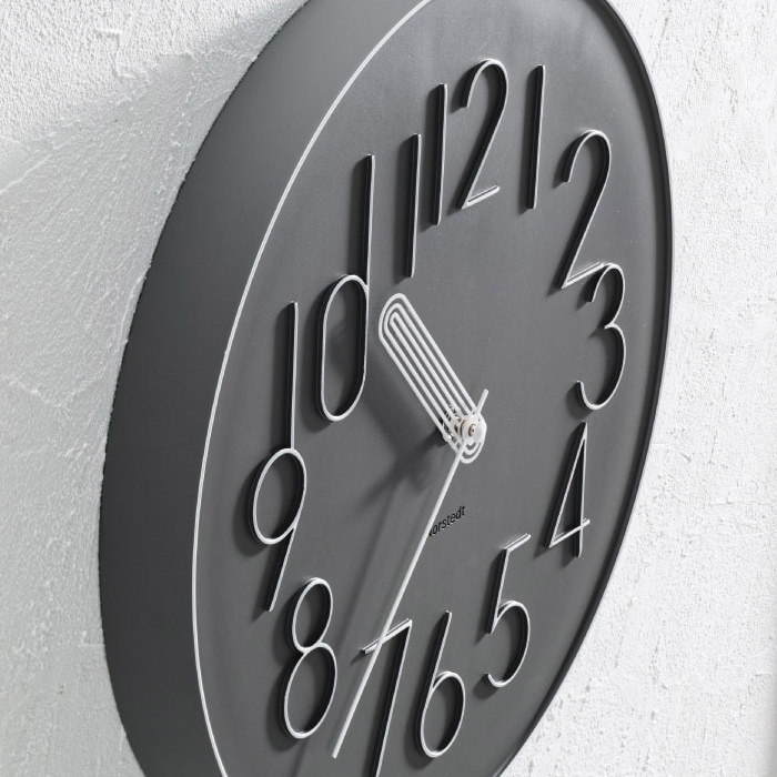 Bork 壁掛け時計 グレー・スイープムーブメント