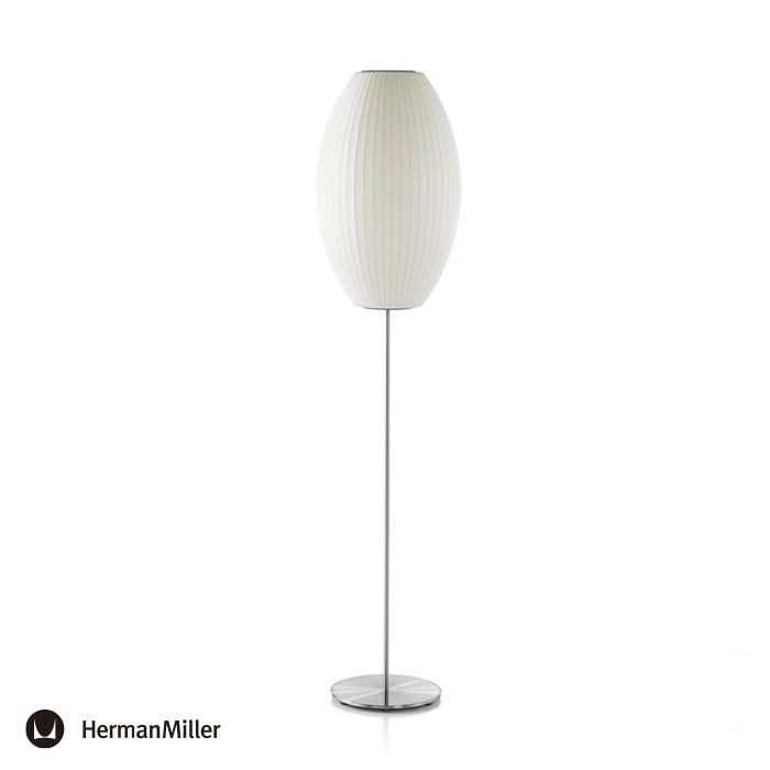 ネルソン バブルランプ・シガー ロータス フロアランプ・ミディアム スチール｜ハーマンミラー