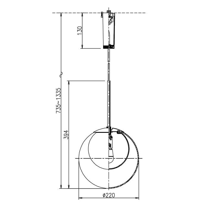 MORE STYLE Φ220・スモーク ペンダントライト｜ダクトレール用