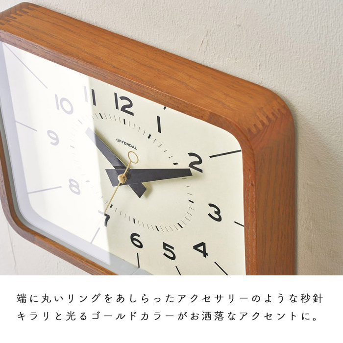 Retro wood frame 壁掛け時計・スイープムーブメント式