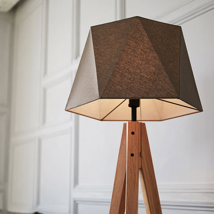 フロアスタンド 北欧 60W 布 木 | 各2色