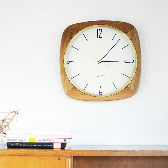 wood frame アンティーク調ウォールクロック・スイープムーブメント式