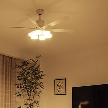 シーリングファンライト｜10畳・6枚羽根・DCモーター・傾斜対応・リモコン・ホワイト