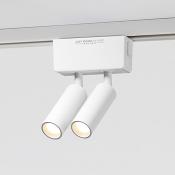 Grid 2灯スポットライト・ホワイト・狭角｜ダクトレール用