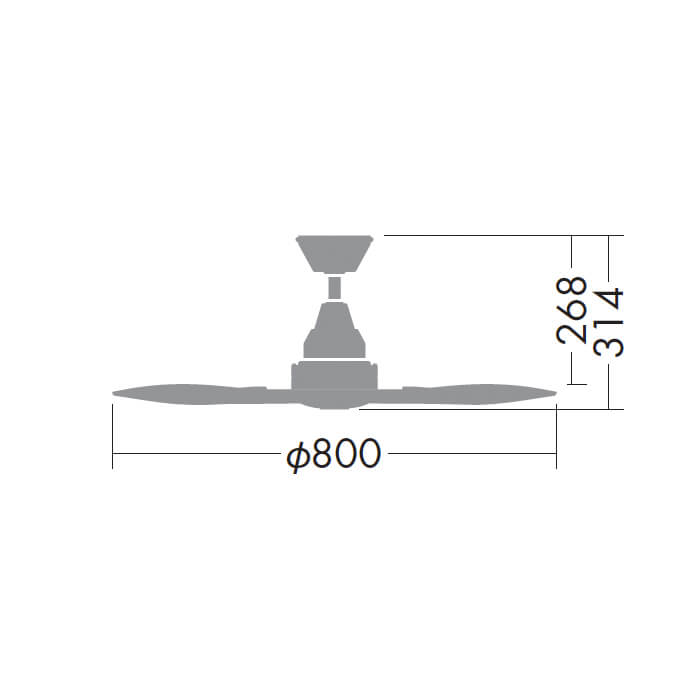 インテリアファン｜Φ800・リモコン・ブラック