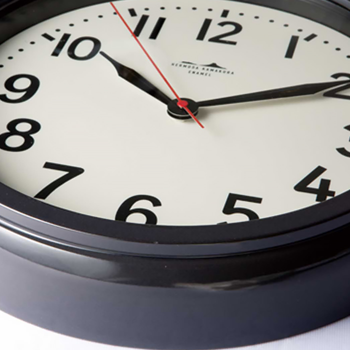 HORO-BLACK 琺瑯・レトロ・壁掛け時計｜ブラック