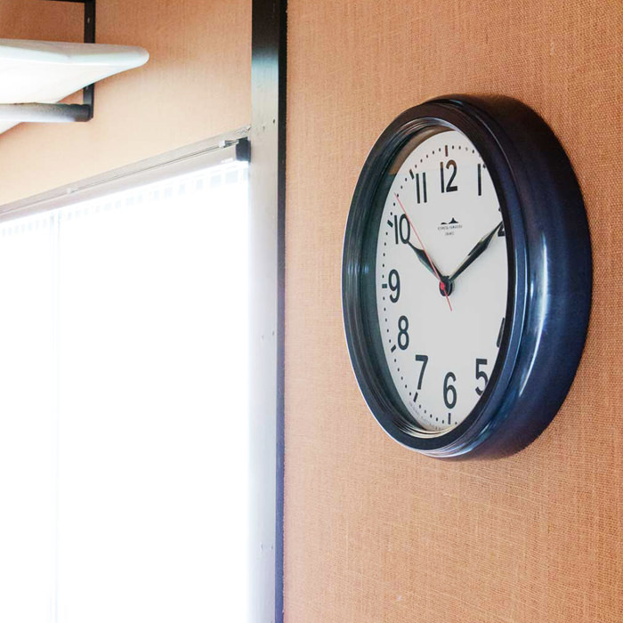 HORO-BLACK 琺瑯・レトロ・壁掛け時計｜ブラック