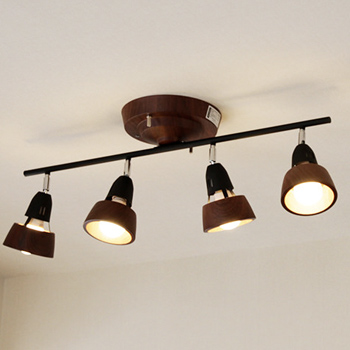 リモコン式 シーリングスポットライト・6-8畳 ブラウン×ブラック