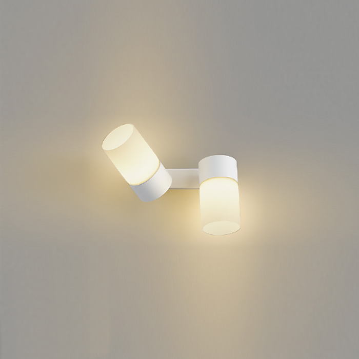 乳白ガラス・2灯式スポットライト | 200W相当・広角