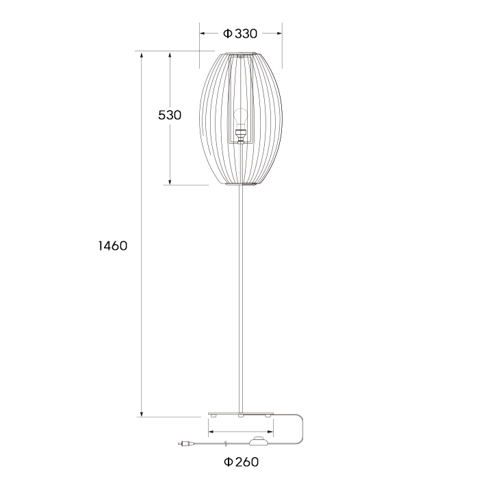 シガー ロータス フロアランプ ミディアム・ウォールナット｜ネルソンランプ