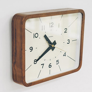 Retro wood frame 壁掛け時計・スイープムーブメント式