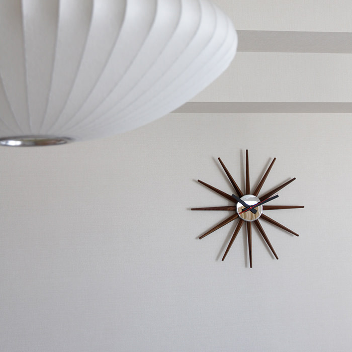 壁掛け時計 ブラウン・ミッドセンチュリー｜スイープムーブメント