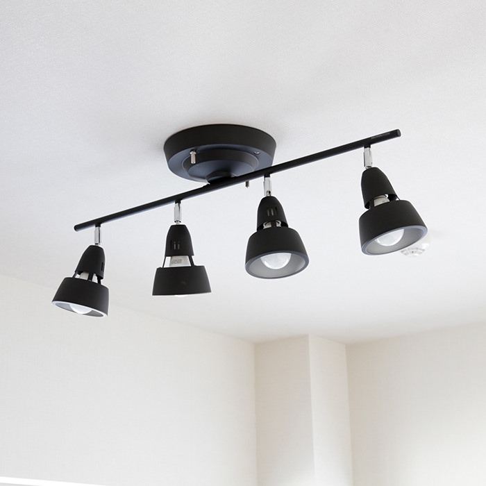 リモコン式 シーリングスポットライト・6-8畳 ブラック