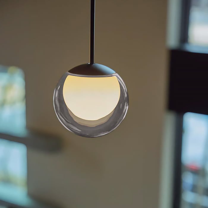 MORE STYLE Φ120・アンバーガラス ペンダントライト｜ダクトレール用