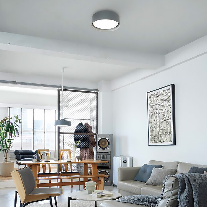 Compact グレー 8畳 ・リモコン式 シーリングライト