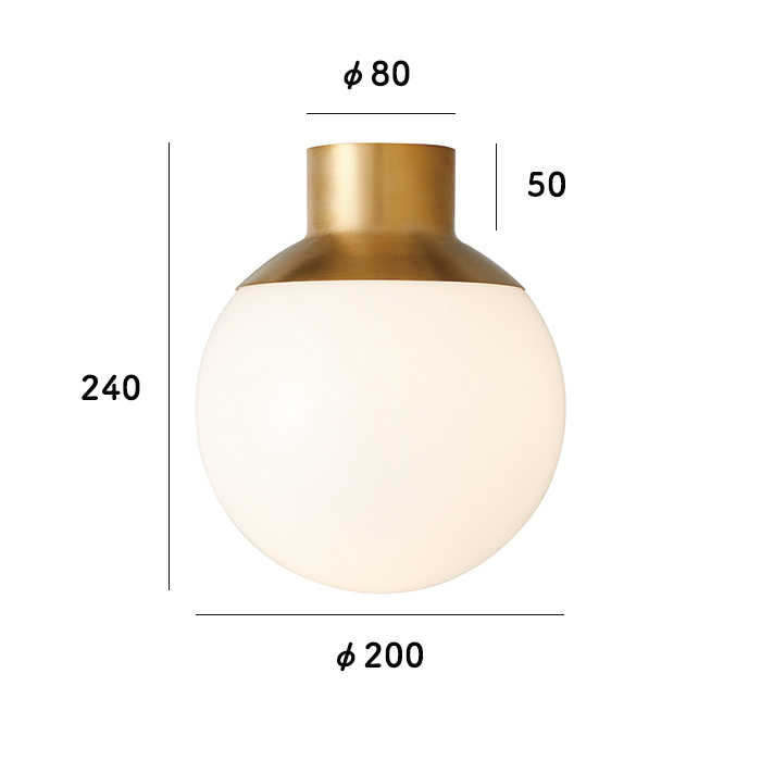 BALL ブラスシーリングランプ・簡単取付式