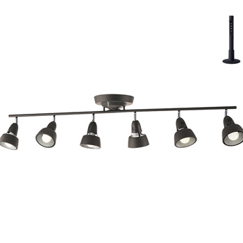 リモコン式 6灯シーリングスポット ビンテージメタル・8~12畳