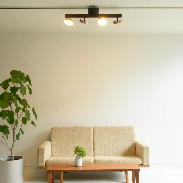 MANI リモコン式 シーリングスポットライト・調光調色｜ブロンズ