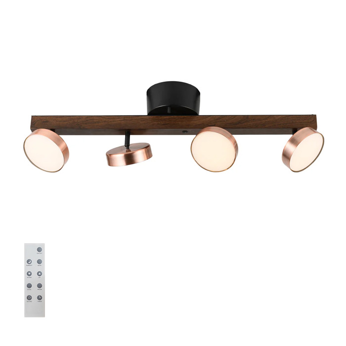 MANI リモコン式 シーリングスポットライト・調光調色｜ブロンズ