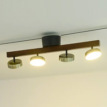 MANI リモコン式 シーリングスポットライト・調光調色｜ゴールド