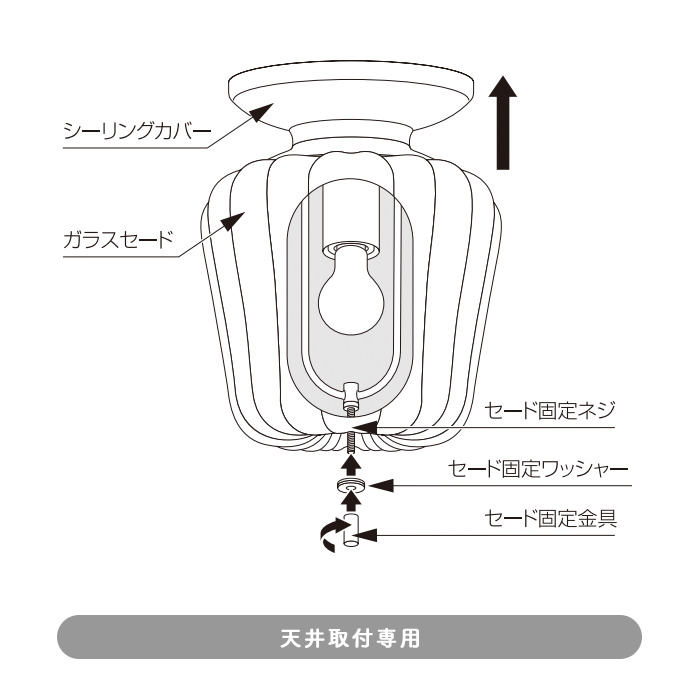 Nuage 小型シーリングランプ・簡単取付