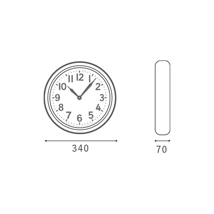 HORO-BLACK 琺瑯・レトロ・壁掛け時計｜ブラック