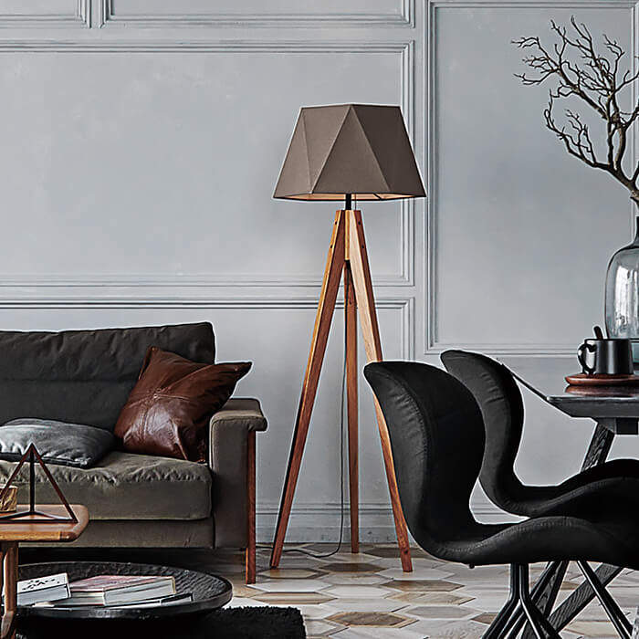 フロアスタンド 北欧 60W 布 木 | 各2色