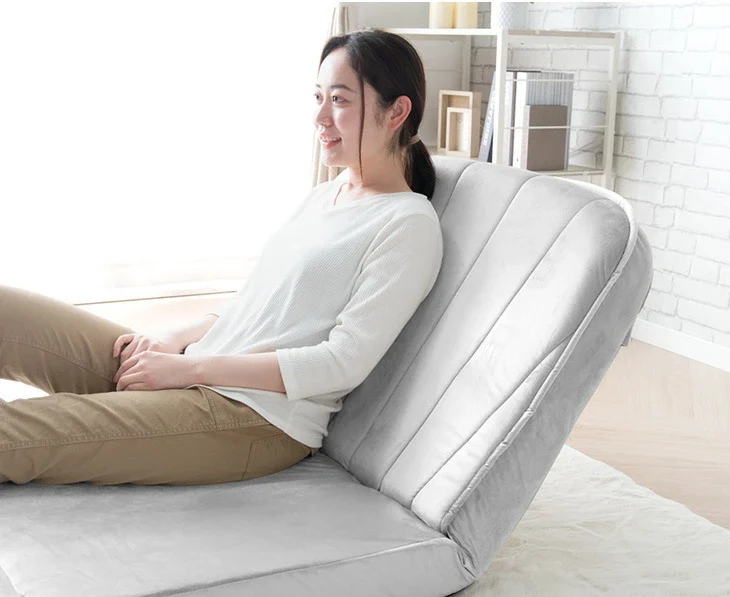 3way ソファベッド 幅89 コンパクト リクライニング ローソファ ソファ 座椅子 くすみカラー 折りたたみ〔44030042〕