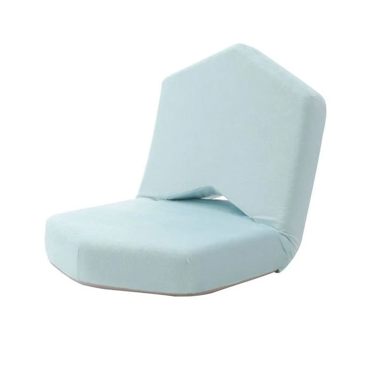 日本製 低反発 座椅子 ブルー 14段階 リクライニング 国産 〔4403010900〕