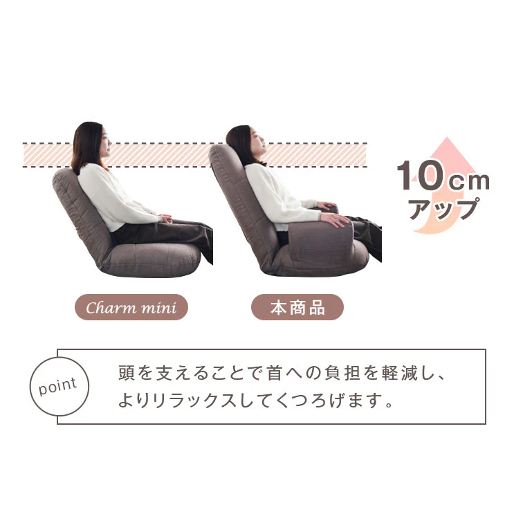 ポケットコイル 座椅子 リクライニング 肘掛け  ハイバック ソファ〔15210065〕