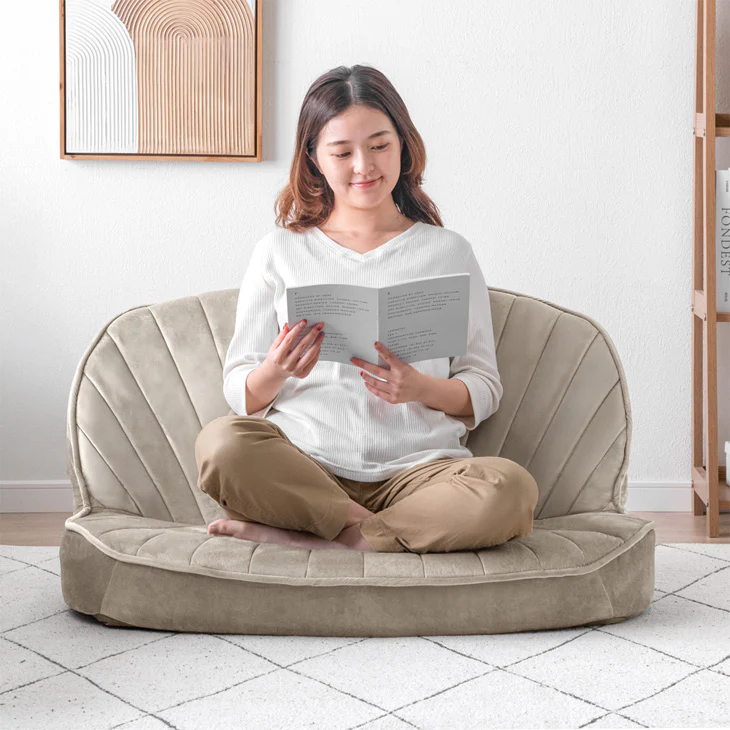 シェル型 ローソファ 幅100cm 1人掛け 2人掛け リクライニング座椅子〔15200106〕