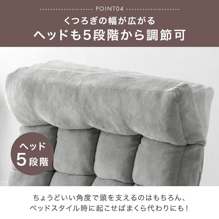 3way 座椅子 ワイド座面 ハイバック リクライニング 5段階ヘッドレスト 1人掛け かわいい〔15200128〕