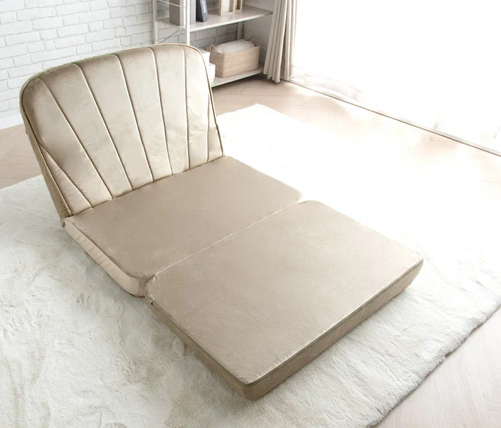 3way ソファベッド 幅89 コンパクト リクライニング ローソファ ソファ 座椅子 くすみカラー 折りたたみ〔44030042〕