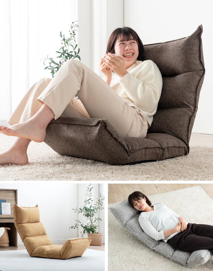 座椅子 ポケットコイル 低反発 リクライニング〔43000000〕