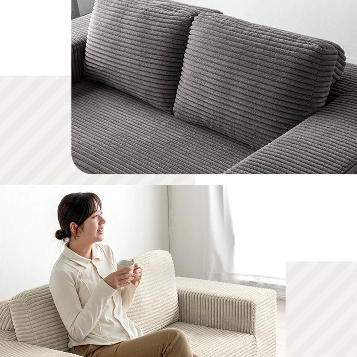 ［幅160］コーデュロイソファ 二人掛け ロータイプ 圧縮 肘付き ウレタン 北欧 ローソファ〔42500129〕