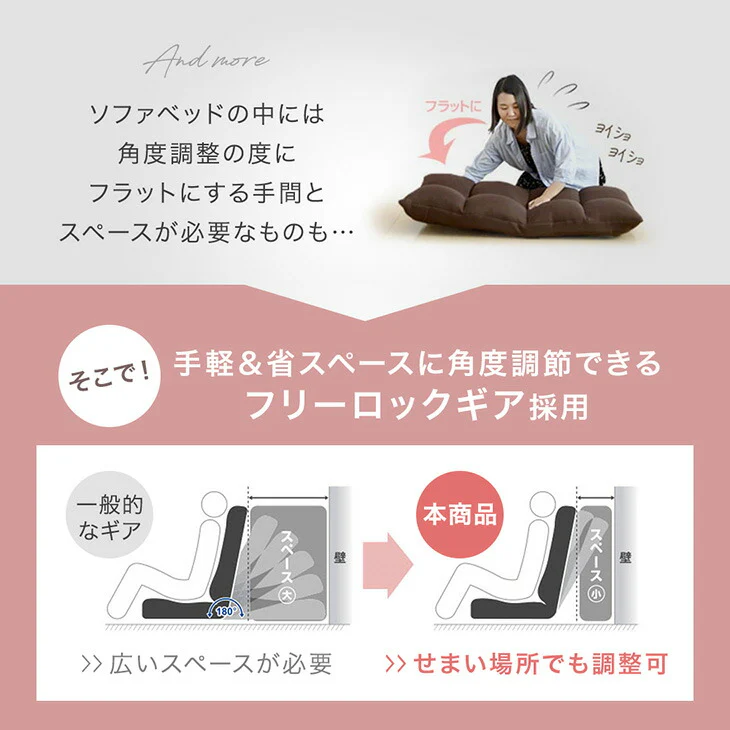 3way 座椅子 ワイド座面 ハイバック リクライニング 5段階ヘッドレスト 1人掛け かわいい〔15200128〕