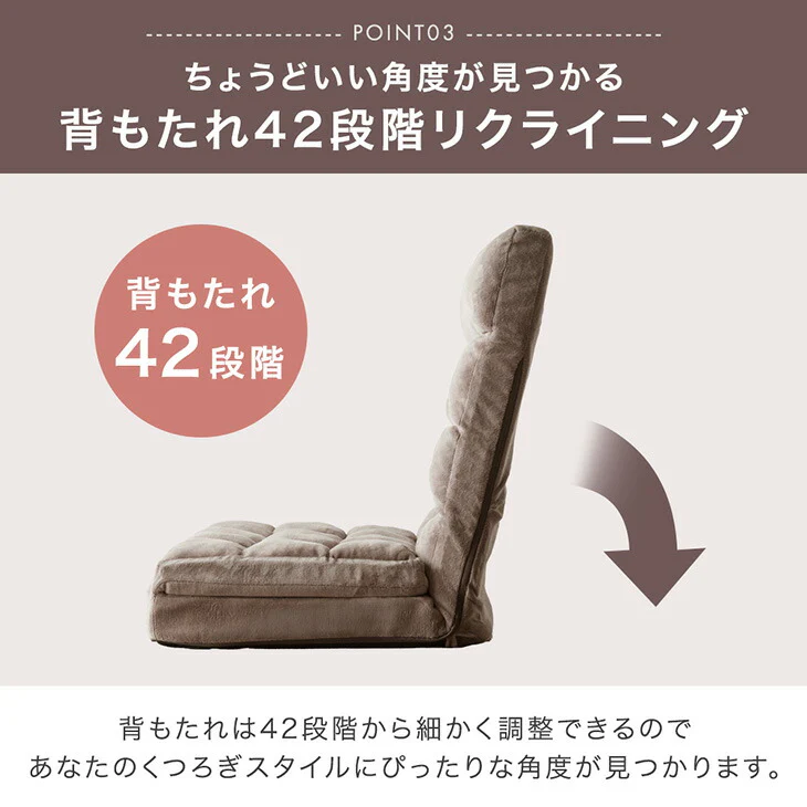 3way 座椅子 ワイド座面 ハイバック リクライニング 5段階ヘッドレスト 1人掛け かわいい〔15200128〕